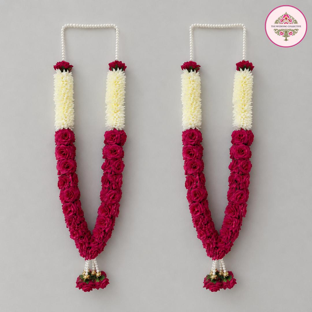Magenta Bloom Artificial Varmalas Set